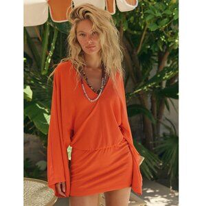 Free People Goof Feels V Neck Mini Dress, Size S Like New